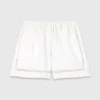 Pantalones cortos de mezcla de lino bordados