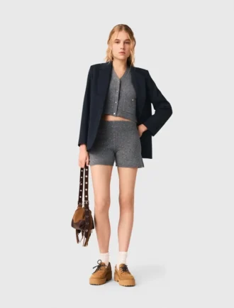 Pantalones cortos de punto con pedrería