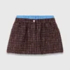 Pantalones cortos de tweed con cintura elástica