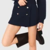 Pantalones cortos de tweed con cintura en contraste