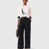 Pantalones de algodón con cinturón de cuero