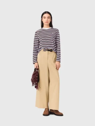 Pantalones de algodón de pierna ancha