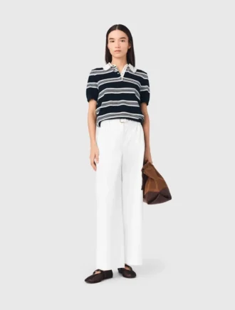 Pantalones de algodón de pierna ancha