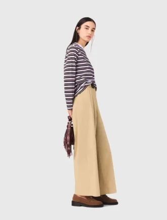 Pantalones de algodón de pierna ancha