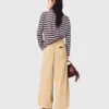 Pantalones de algodón de pierna ancha