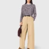 Pantalones de algodón de pierna ancha