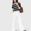 Pantalones de algodón de pierna ancha
