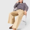 Pantalones de algodón de pierna ancha