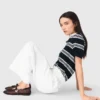 Pantalones de algodón de pierna ancha