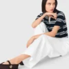 Pantalones de algodón de pierna ancha