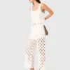 Pantalones de ganchillo con espejos Pantalones de ganchillo con espejos