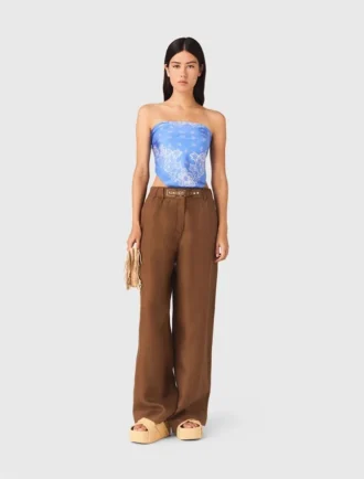 Pantalones de mezcla de lino