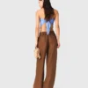 Pantalones de mezcla de lino