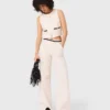 Pantalones de pierna ancha con efecto tweed
