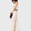 Pantalones de pierna ancha con efecto tweed