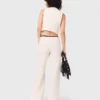 Pantalones de pierna ancha con efecto tweed