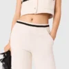 Pantalones de pierna ancha con efecto tweed