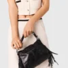 Pantalones de pierna ancha con efecto tweed