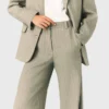 Pantalones de traje de mezcla de lino Pantalones de traje de mezcla de lino
