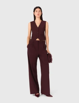 Pantalones de traje entallados de cintura alta