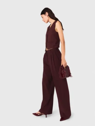 Pantalones de traje entallados de cintura alta