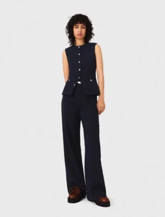 Pantalones de tweed de corte recto