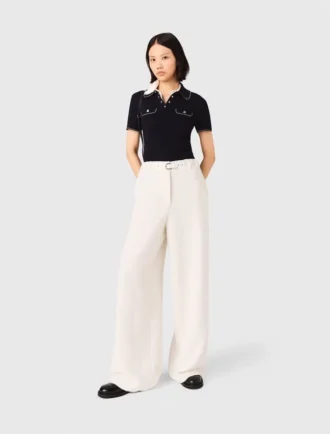 Pantalones de tweed de pierna ancha