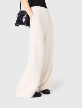 Pantalones de tweed de pierna ancha