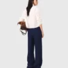 Pantalones marineros de mezcla de lino Pantalones marineros de mezcla de lino