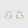 Pendientes de aro con corazón chapados en oro Pendientes de aro con corazón chapados en oro