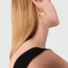 Pendientes de aro con corazón chapados en oro Pendientes de aro con corazón chapados en oro