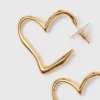 Pendientes de aro con corazón chapados en oro Pendientes de aro con corazón chapados en oro