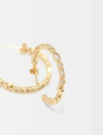 Pendientes de aro grandes con adornos de diamantes de imitación