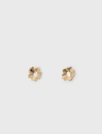 Pendientes de botón con forma de flor