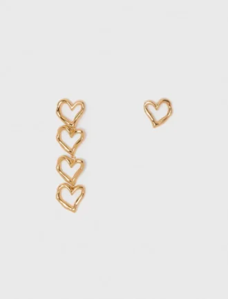 Pendientes de corazón asimétricos