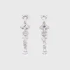 Pendientes de corazón con pedrería Pendientes de corazón con pedrería