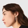 Pendientes de corazón con pedrería Pendientes de corazón con pedrería