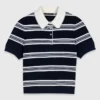 Polo a rayas con cuello de strass