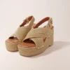 Sandalias de cuña con efecto rafia