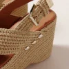Sandalias de cuña con efecto rafia