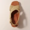 Sandalias de cuña con efecto rafia