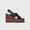 Sandalias de plataforma de piel