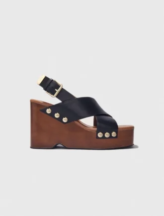 Sandalias de plataforma de piel
