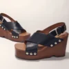 Sandalias de plataforma de piel