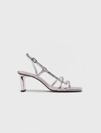 Sandalias de tacón con tiras metalizadas