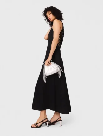 Sandalias de tiras con tacón metalizado