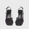 Sandalias de tiras con tacón metalizado