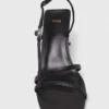 Sandalias de tiras con tacón metalizado