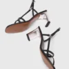 Sandalias de tiras con tacón metalizado
