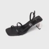 Sandalias de tiras con tacón metalizado